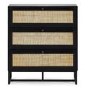 Black Rattan Chest of 3 Drawers - Padstow - Julian Bowen