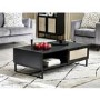 Rectangular Black Wooden Coffee Table with Storage - Padstow