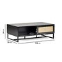 Rectangular Black Wooden Coffee Table with Storage - Padstow