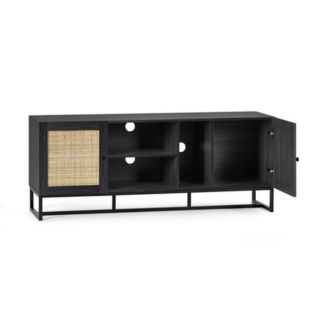 Large Black TV Stand with Storage - TV's up to 64" - Padstow