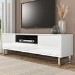 Large White Gloss TV Stand with Storage - TV's up to 77" - Paloma