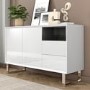 Large White Gloss Sideboard with Drawers - Paloma