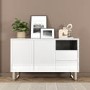 Large White Gloss Sideboard with Drawers - Paloma