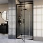 Black 8mm Glass Hinged Shower Door 1200mm - Pavo