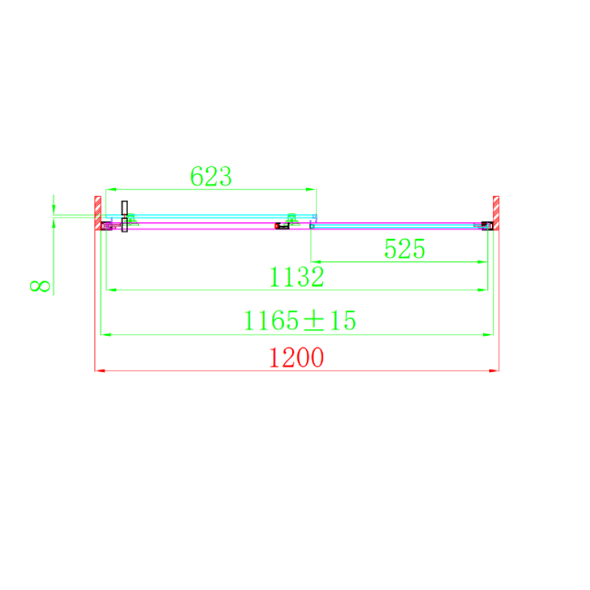 1200mm Brushed Brass Sliding Shower Door 8mm Glass - Pavo