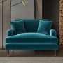 Teal Velvet Love Seat - Payton