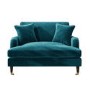 Teal Velvet Love Seat - Payton