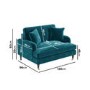 Teal Velvet Love Seat - Payton