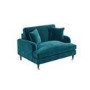 Teal Velvet Love Seat - Payton