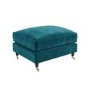 Large Teal Velvet Footstool - Payton