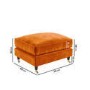 Large Orange Velvet Footstool - Payton