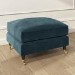 Large Blue Velvet Footstool - Payton