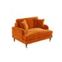 Orange Velvet Love Seat - Payton