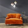 Orange Velvet Love Seat - Payton