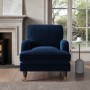 Navy Velvet Armchair and Footstool - Payton