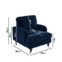 Navy Velvet Armchair and Footstool - Payton