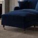 Large Navy Blue Velvet Footstool - Payton