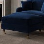 Navy Velvet Sofa and Footstool Set - Payton