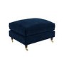 Large Navy Blue Velvet Footstool - Payton