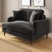 Dark Grey Velvet Love Seat - Payton