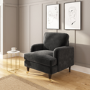 Dark Grey Velvet Armchair - Payton