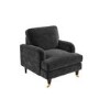 Dark Grey Velvet Armchair - Payton