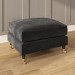 Large Dark Grey Velvet Footstool - Payton