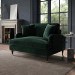 Dark Green Velvet Love Seat - Payton