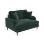 Dark Green Velvet Love Seat - Payton