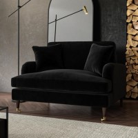 Black Velvet Love Seat - Payton