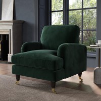 Dark Green Velvet Armchair - Payton