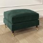 Large Dark Green Velvet Footstool - Payton