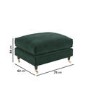 Large Dark Green Velvet Footstool - Payton