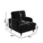 Black Velvet Armchair and Footstool - Payton