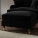 Large Black Velvet Footstool - Payton