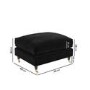 Large Black Velvet Footstool - Payton