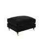 Large Black Velvet Footstool - Payton