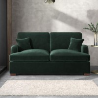 Dark Green Velvet Pull Out Sofa Bed - Seats 2 - Payton