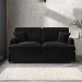 Black Velvet Pull Out Sofa Bed - Seats 2 - Payton