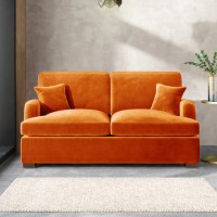 Orange Velvet Pull Out Sofa Bed - Seats 2 - Payton