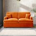 Orange Velvet Pull Out Sofa Bed - Seats 2 - Payton