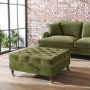 Large Olive Green Chesterfield Footstool with Storage - Payton