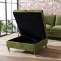 Large Olive Green Chesterfield Footstool with Storage - Payton