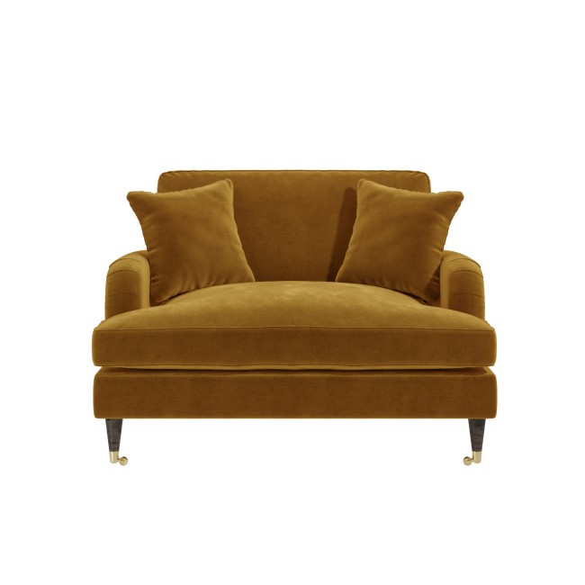 Mustard Velvet Love Seat - Payton