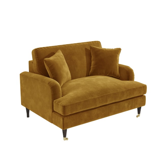 Mustard Velvet Love Seat - Payton