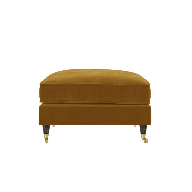 Large Mustard Velvet Footstool - Payton