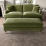 Olive Green Velvet Long Footstool - Payton