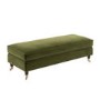 Olive Green Velvet Long Footstool - Payton