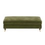 Olive Green Velvet Long Footstool - Payton