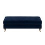 Navy Velvet Long Footstool - Payton